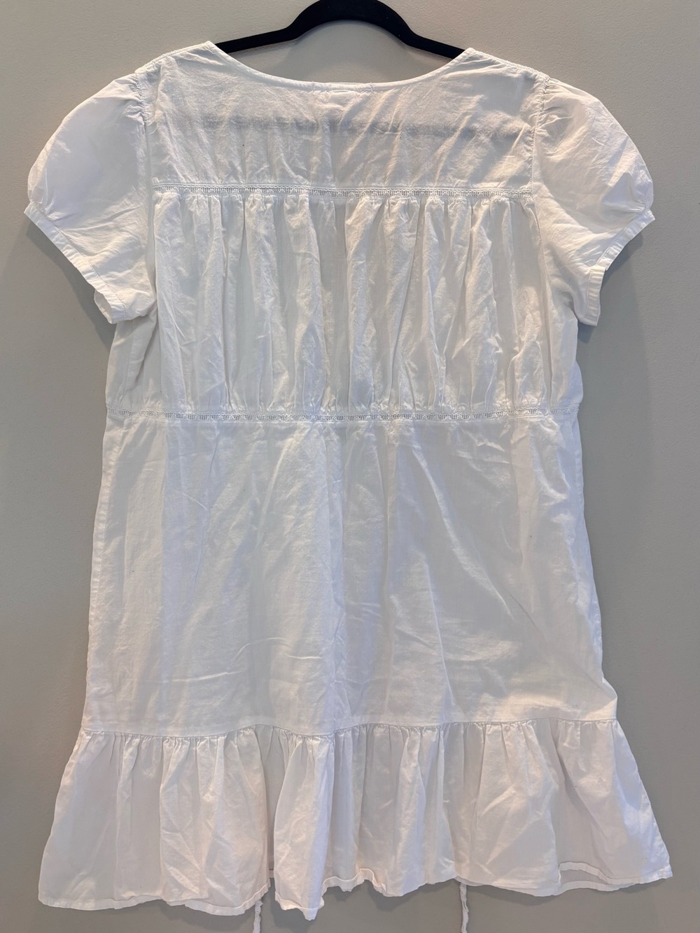 White Boho Tie-Front Vintage Old Navy Top - Picture 3 of 3